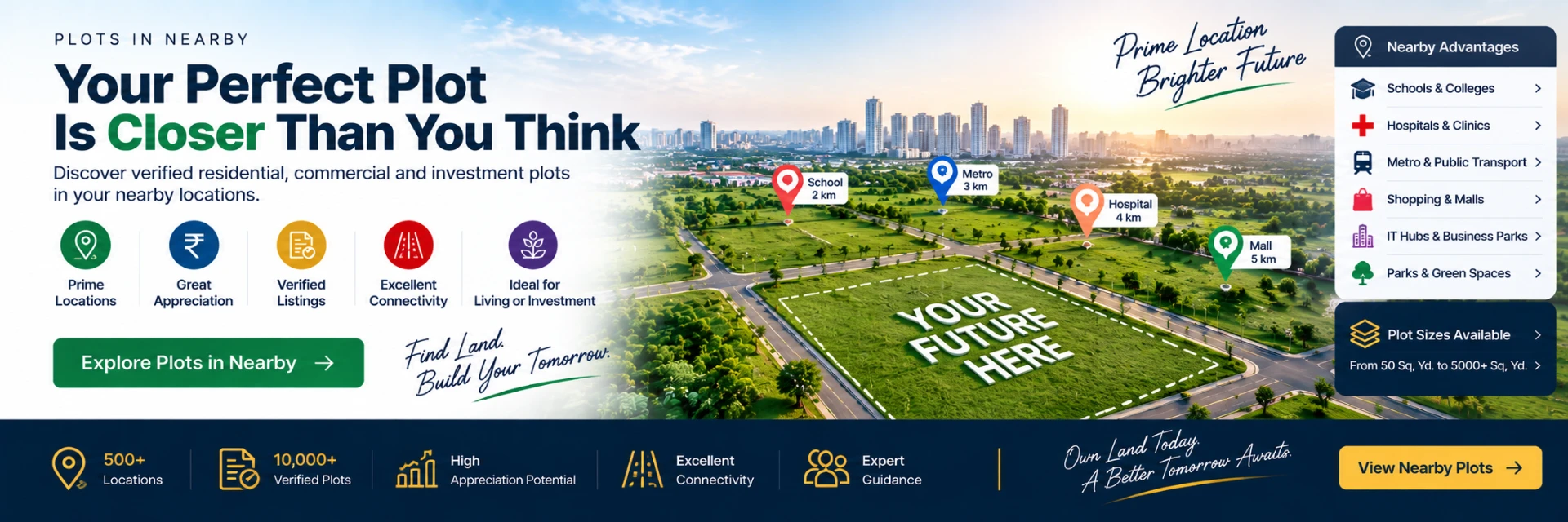 Find verified plots and land nearby